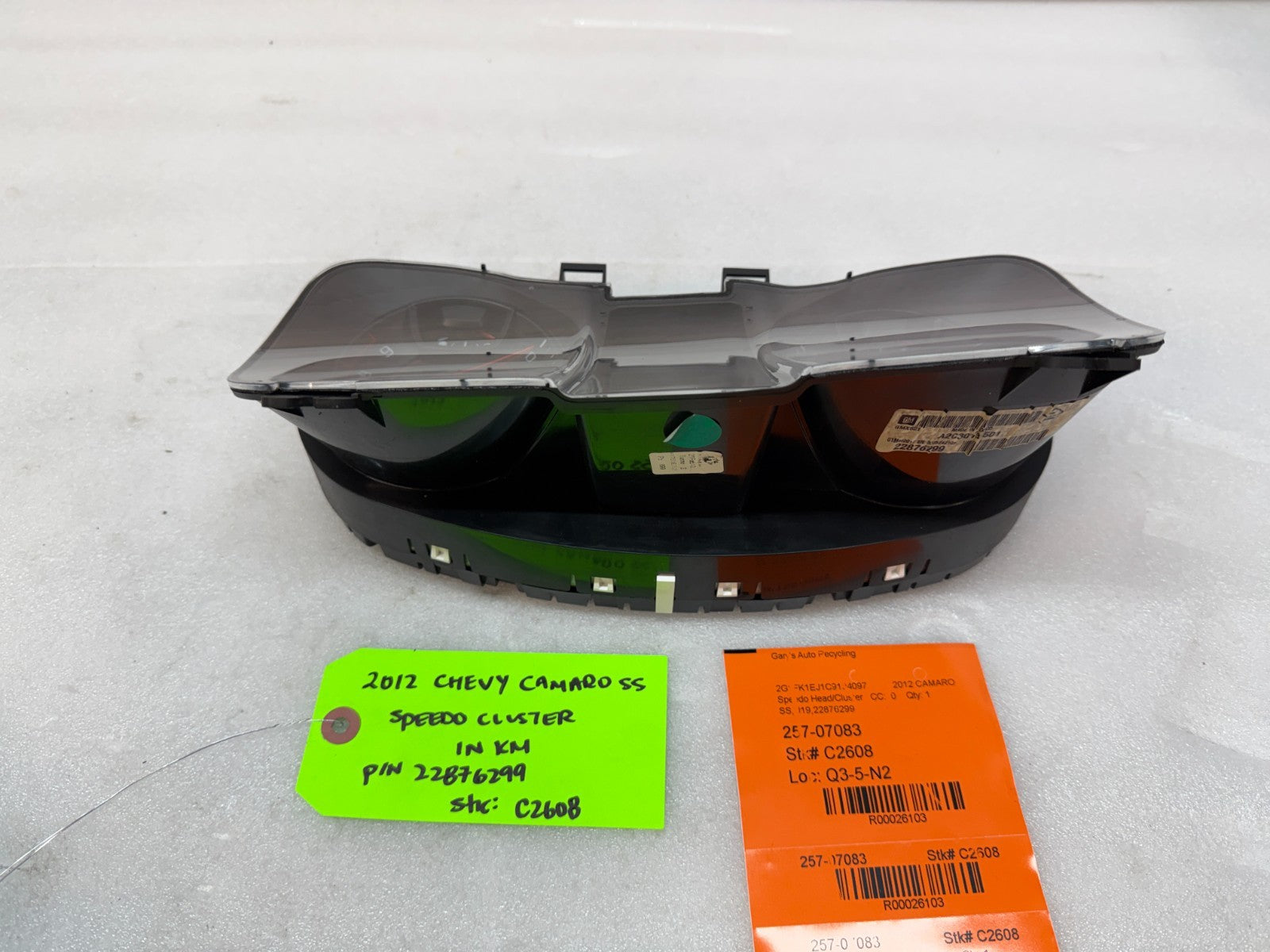 12 CHEVROLET CAMARO SS METRIC SPEEDOMETER GAUGE CLUSTER AUTO 22876299