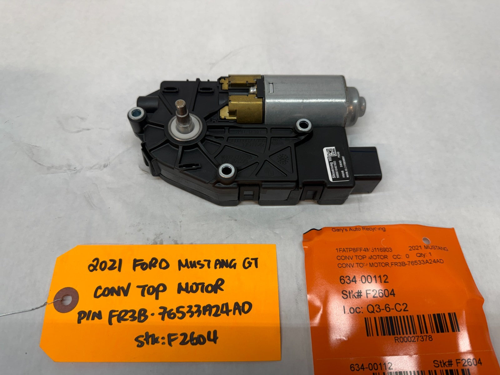 15-23 FORD MUSTANG 5.0 GT S550 LEFT RIGHT POWER ROOF TOP MOTOR FR3B-76533A24AD