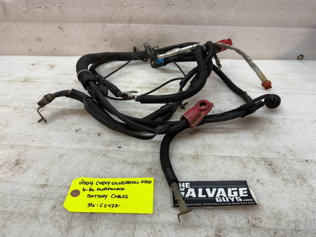 04 05 GMC CHEVROLET SILVERADO 2500HD 3500HD 6.6 LLY OEM BATTERY CABLES