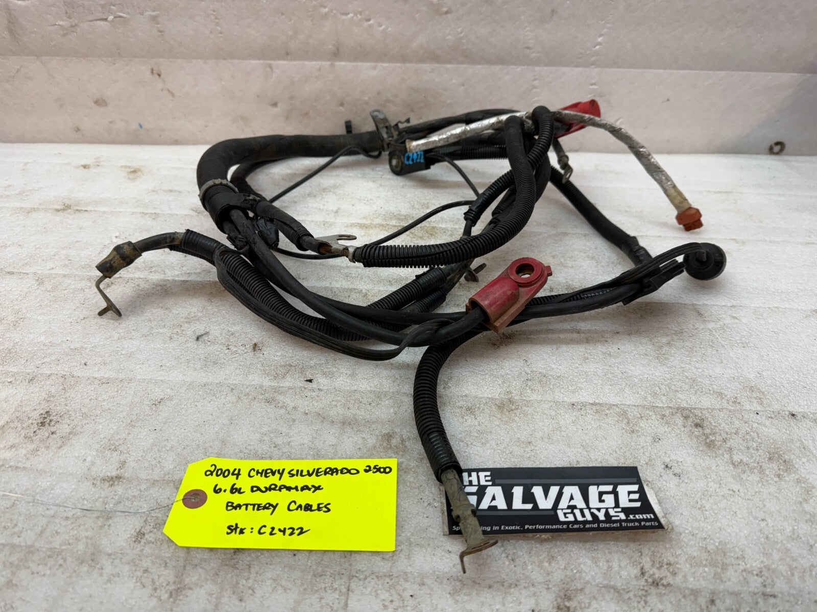04 05 GMC CHEVROLET SILVERADO 2500HD 3500HD 6.6 LLY OEM BATTERY CABLES