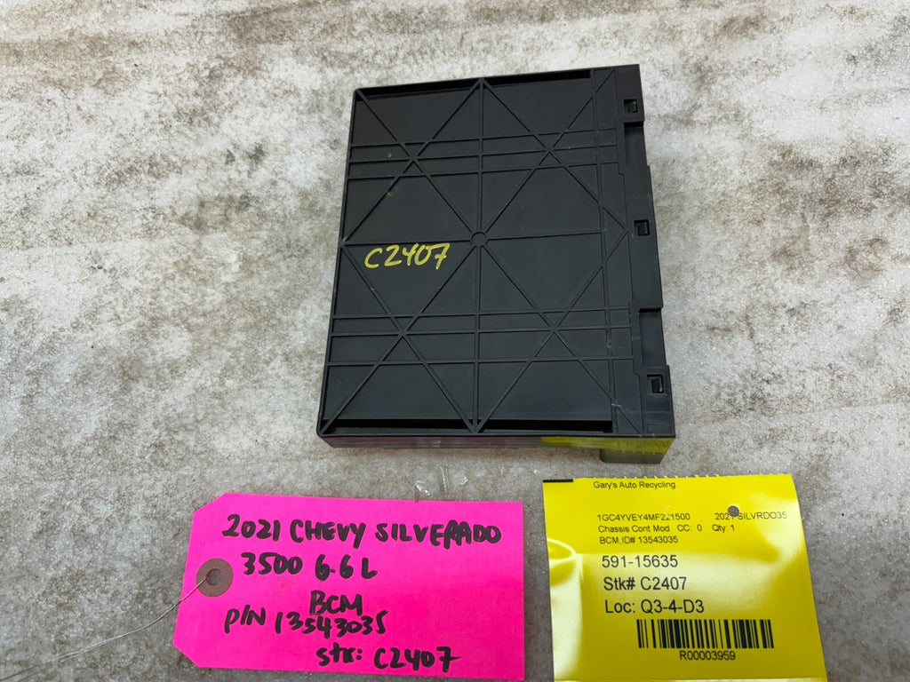 20 Chevrolet GMC DURAMAX 6.6 BCM BODY CONTROL MODULE 13536089 19-22