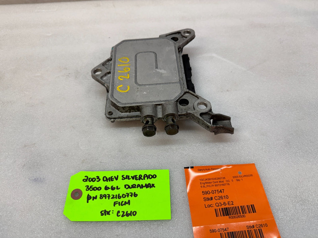 03 Chevrolet GMC LB7 6.6 DURAMAX FICM FUEL INJECTION CONTROL MODULE 8972160776
