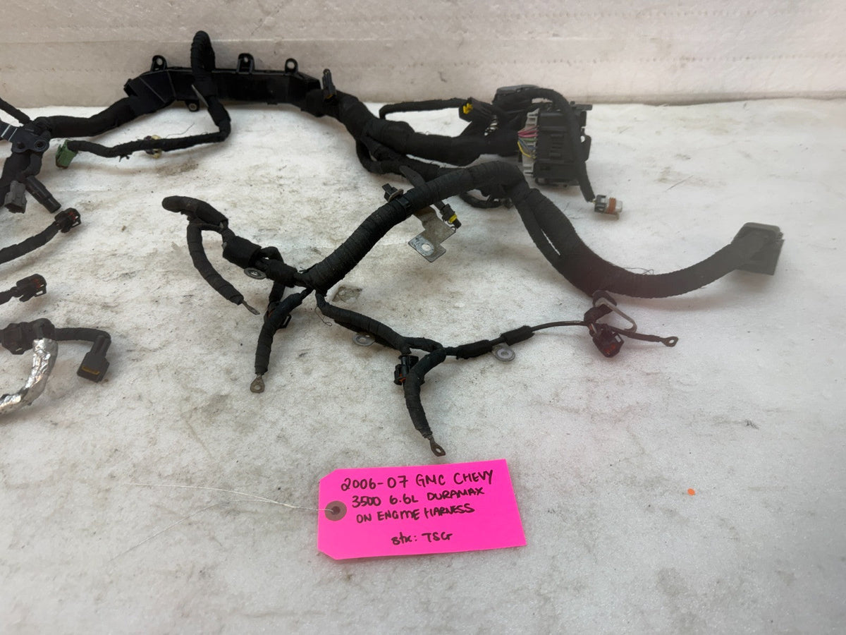 06 07 GMC CHEVROLET 2500HD DURAMAX 6.6 LBZ ENGINE MOTOR WIRING HARNESS LOOM