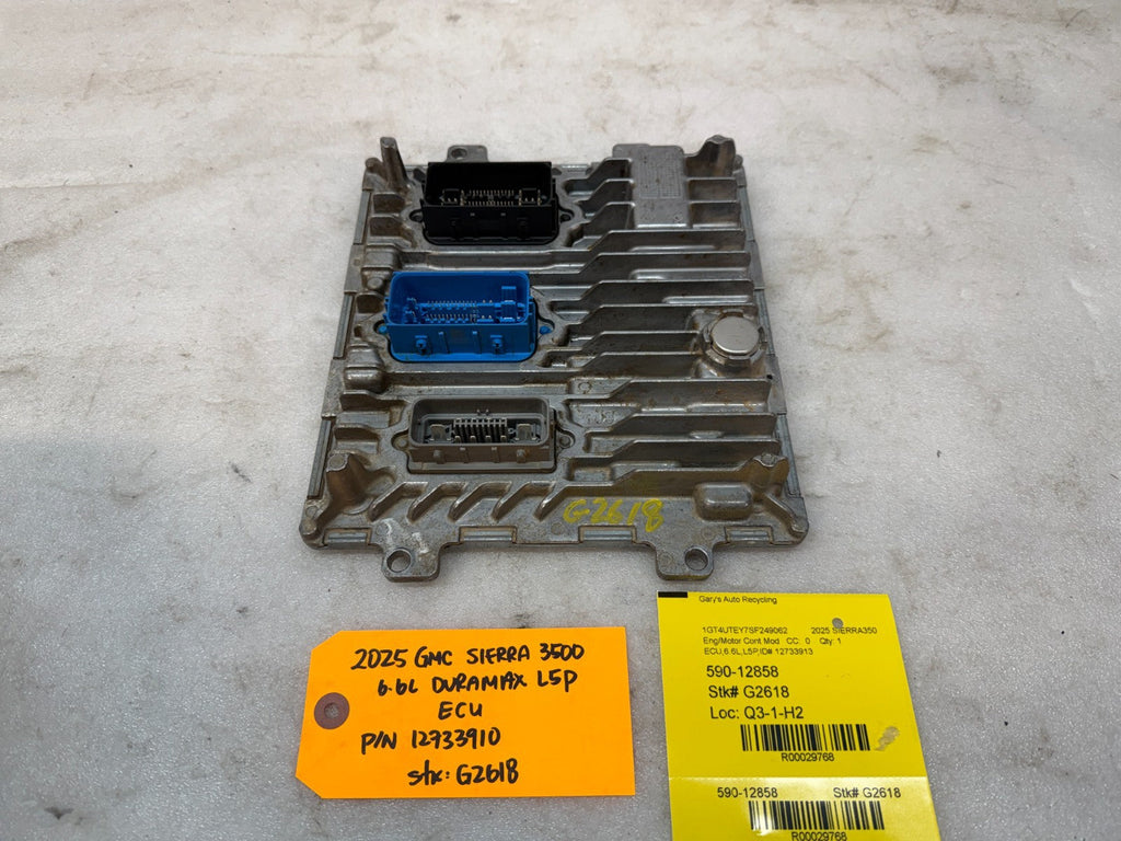 25 GMC 2500 3500 SIERRA 6.6 L5P DURAMAX DIESEL ENGINE COMPUTER ECM ECU 12733910