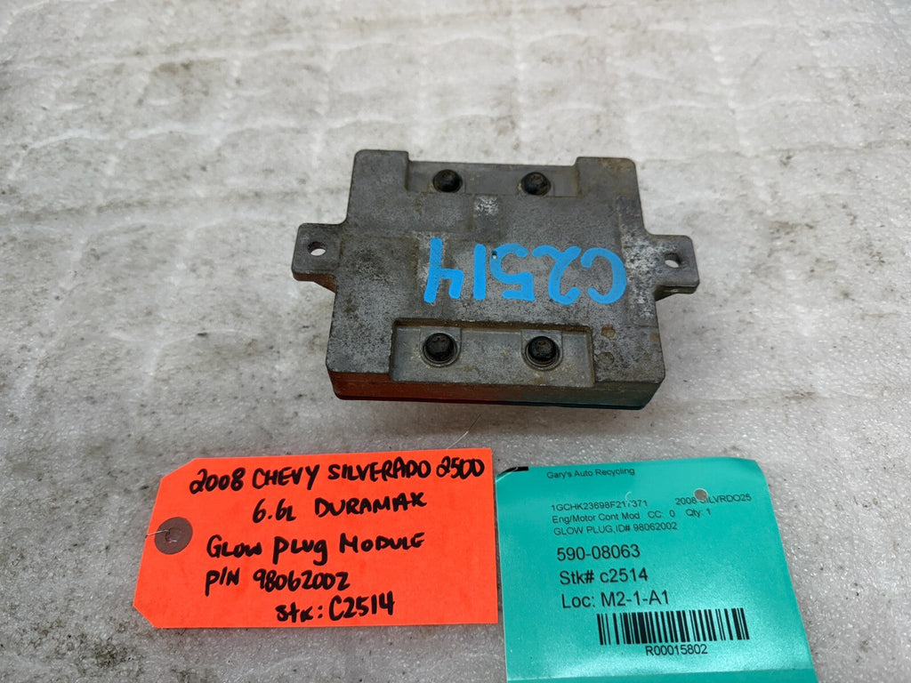 07-10 CHEVROLET SILVERADO DURAMAX 6.6 GLOW PLUG CONTROL MODULE OEM 98062002
