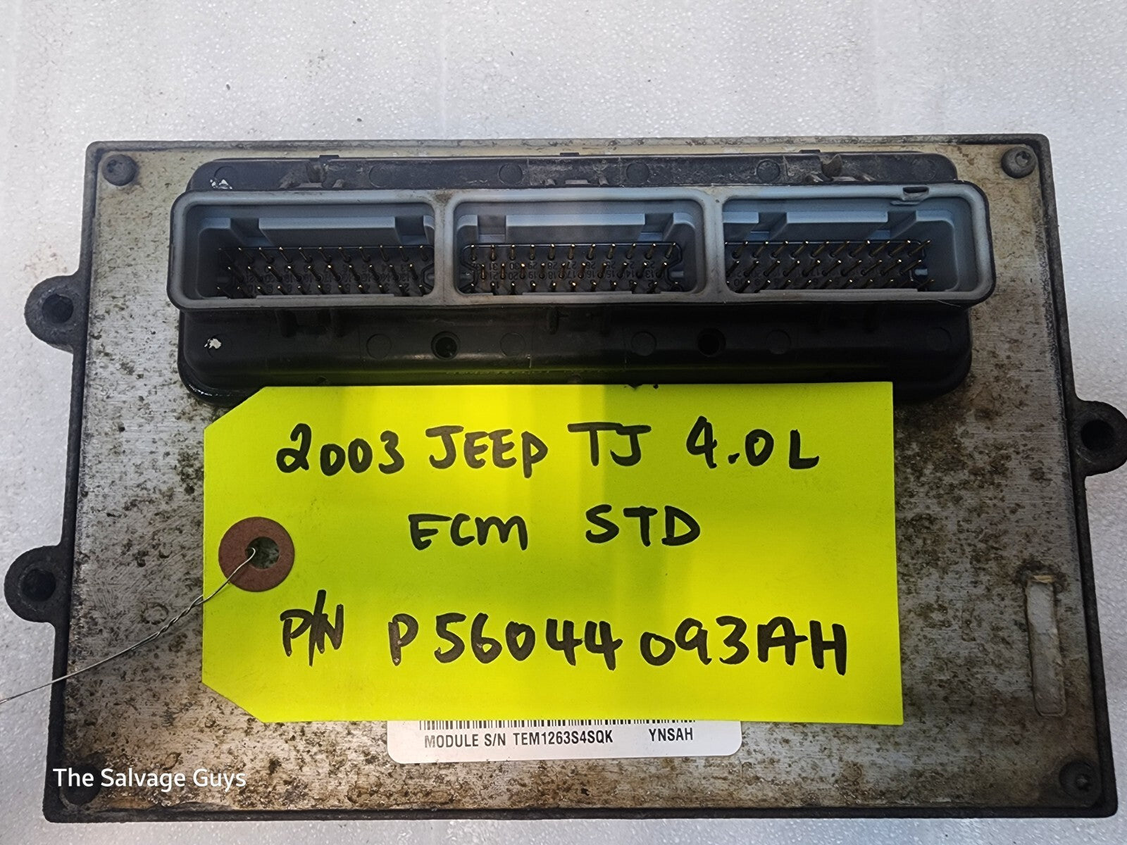 03 JEEP WRANGLER TJ 4.0 MANUAL TRANS ENGINE COMPUTER ECM ECU P56044093AH