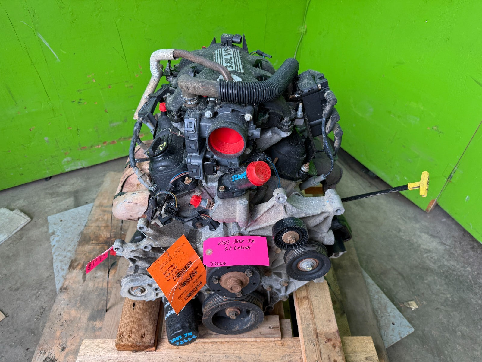 07 JEEP WRANGLER JK 3.8 COMPLETE ENGINE MOTOR ASSEMBLY 07-11