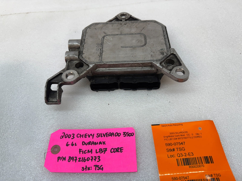 03 Chevrolet GMC LB7 6.6 DURAMAX FICM FUEL INJECTION CONTROL MODULE 8972160773