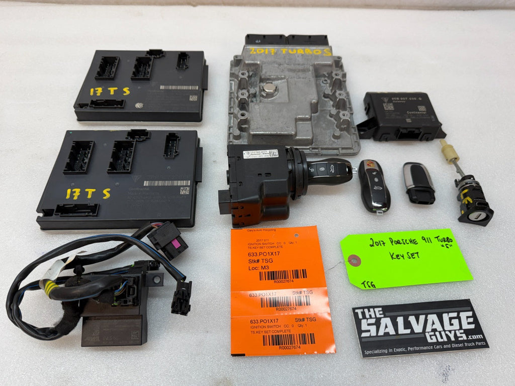 17 18 19 PORSCHE 991 TURBO S OEM ECU ECM DME BCM IMMOBILIZER KEY SET KEYS 991.2