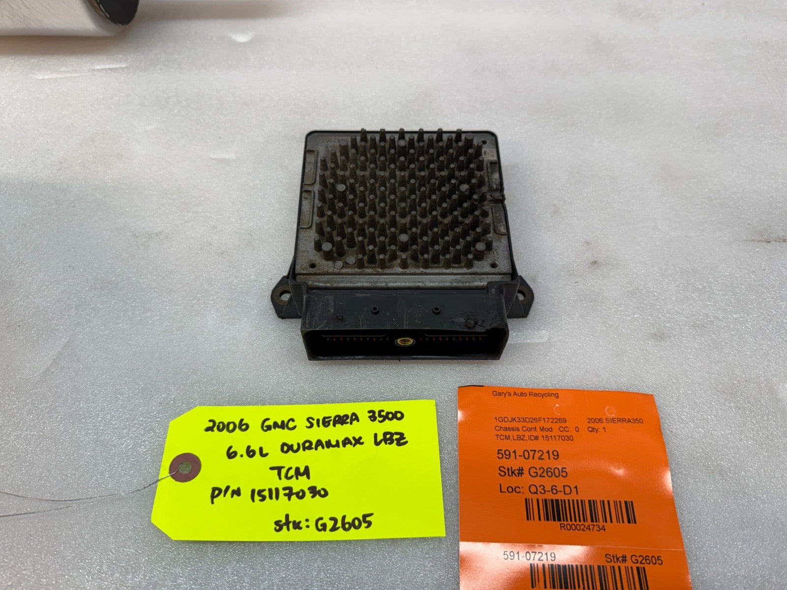 06 07 08 GMC SIERRA ALLISON A40 TRANSMISSION CONTROL MODULE TCM TCU A40 15117030