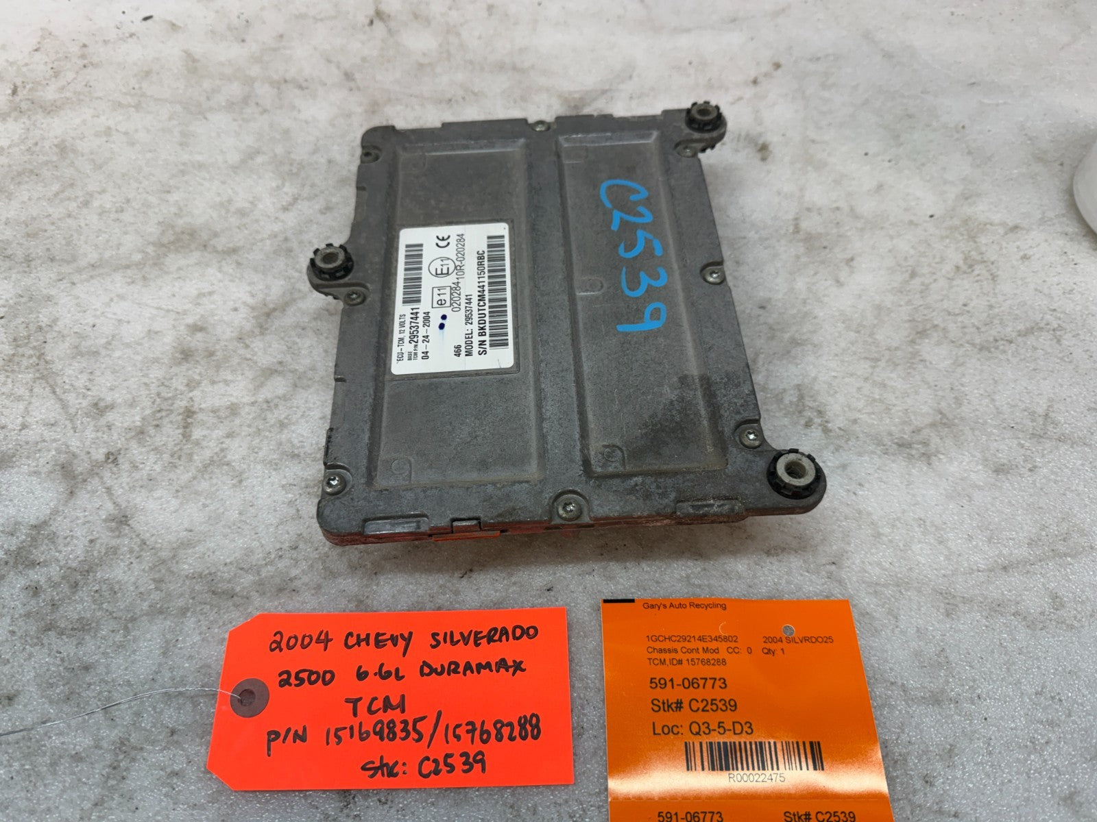 04 Chevrolet GMC SILVERADO 6.6 TCM TCU TRANSMISSION COMPUTER ALLISON 29537441