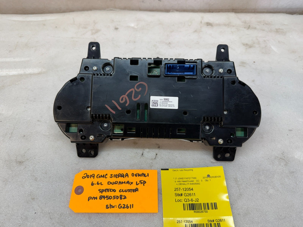 19 GMC 2500 3500 SIERRA 6.6 DURAMAX METRIC SPEEDOMETER GAUGE CLUSTER 84505082