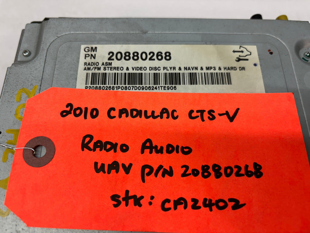 10 CADILLAC CTS-V CTSV OEM CD RADIO STEREO HEAD UNIT 20880268 08-11