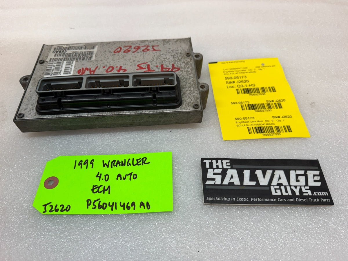 99 JEEP WRANGLER TJ 4.0 AUTOMATIC TRANS ENGINE COMPUTER ECM ECU P56041469AD
