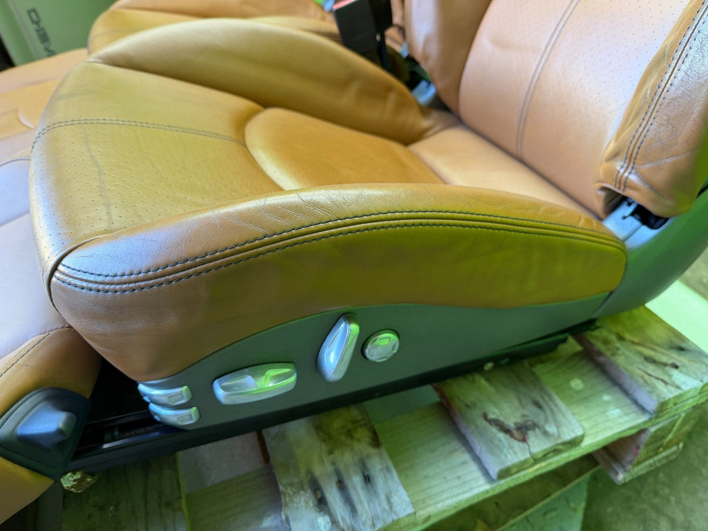 05-13 PORSCHE 997 911 LEFT RIGHT POWER HEATED 18 WAY SPORT SEATS NATURAL BROWN