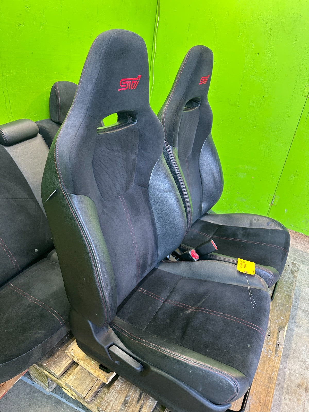 11 Subaru Impreza STi HATCHBACK FRONT REAR SEATS BLACK ALCANTARA 08-14