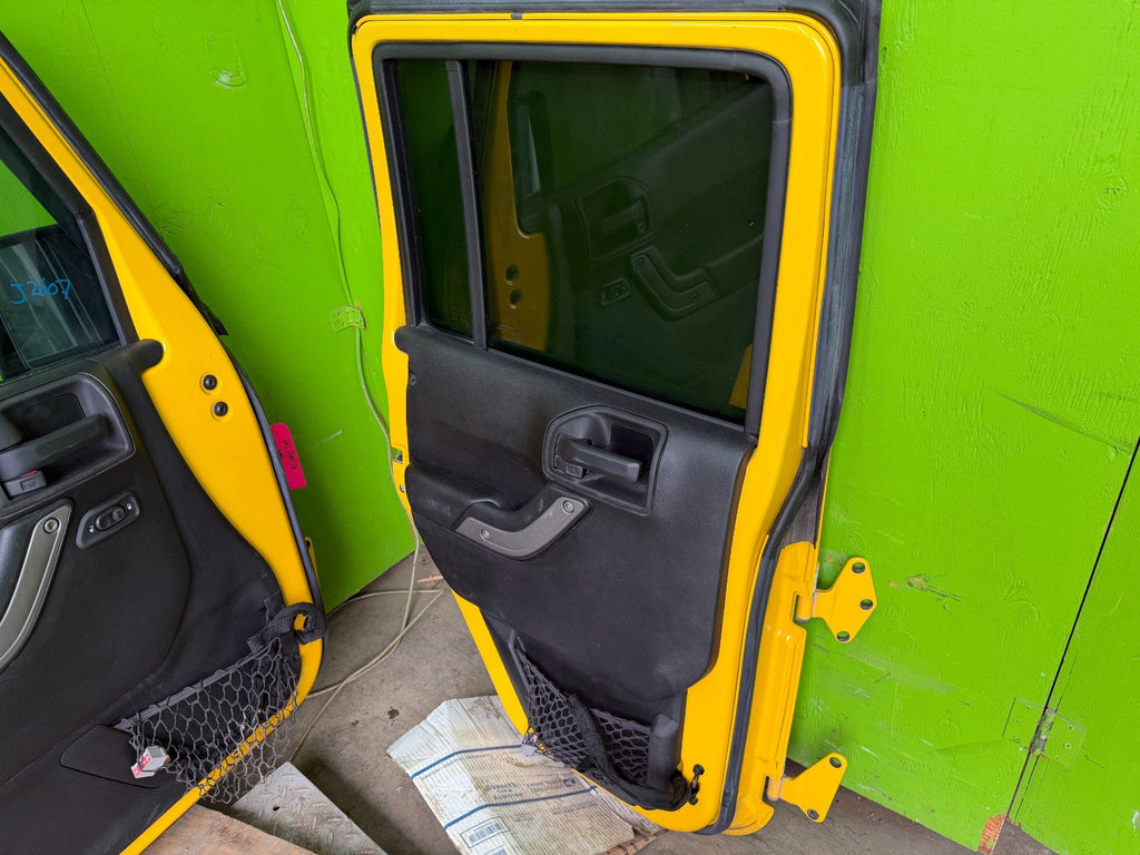07-18 JEEP WRANGLER JK OEM FULL HARD DOORS YELLOW WITH DOOR PANELS MIRRORS