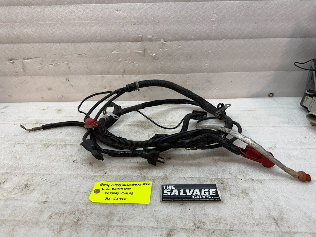 04 05 GMC CHEVROLET SILVERADO 2500HD 3500HD 6.6 LLY OEM BATTERY CABLES