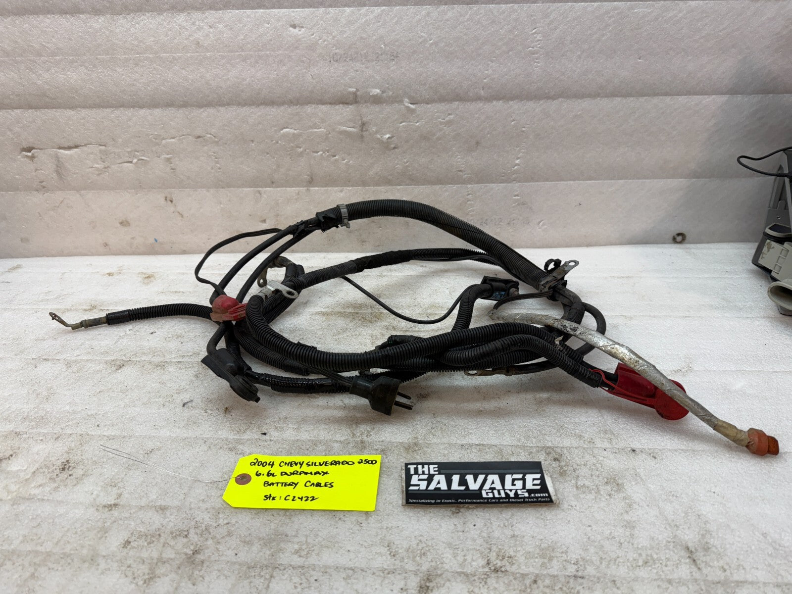04 05 GMC CHEVROLET SILVERADO 2500HD 3500HD 6.6 LLY OEM BATTERY CABLES