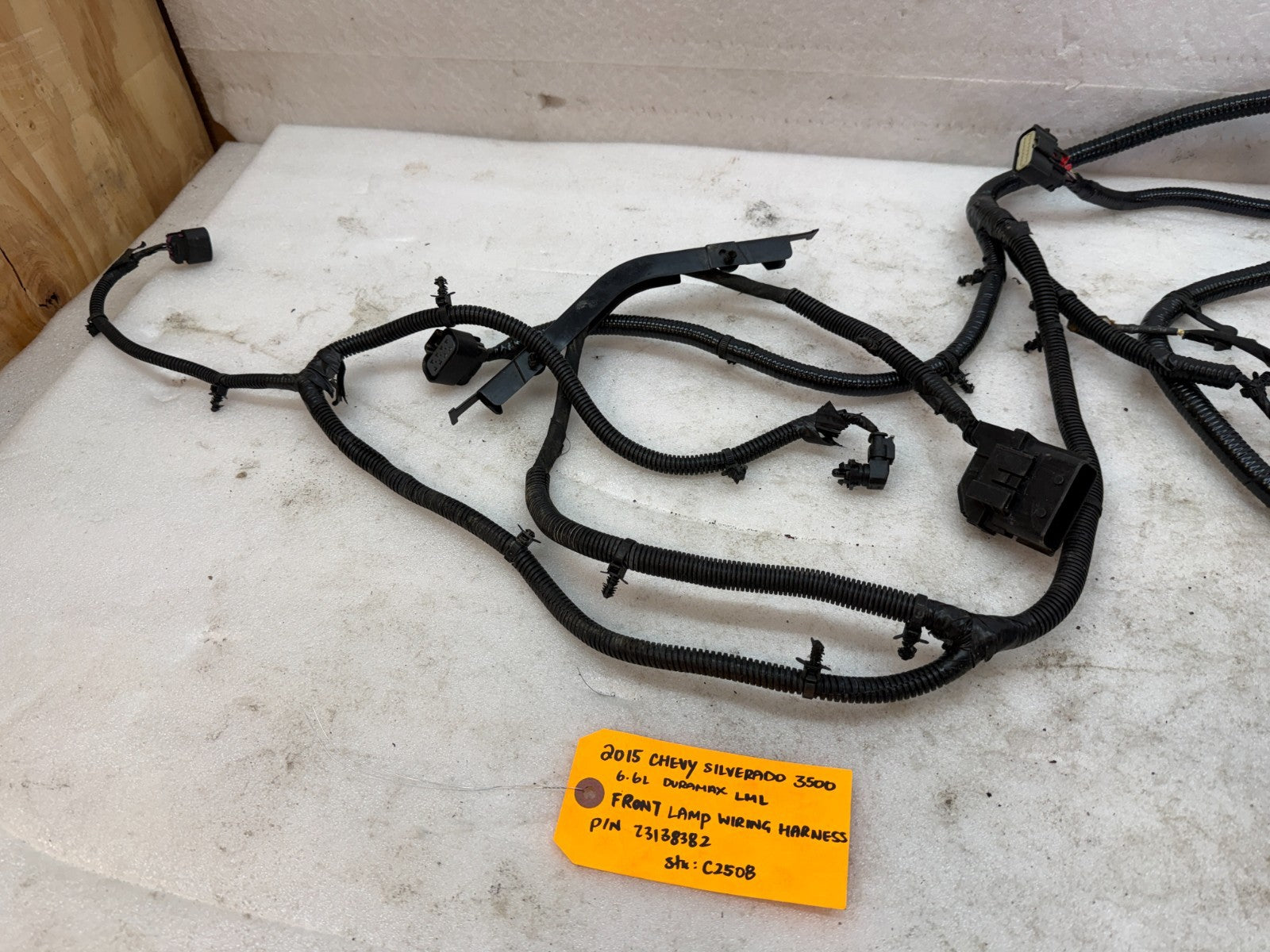 15 GMC SIERRA CHEVROLET SILVERADO DURAMAX 6.6 LML FRONT END LAMP WIRING HARNESS