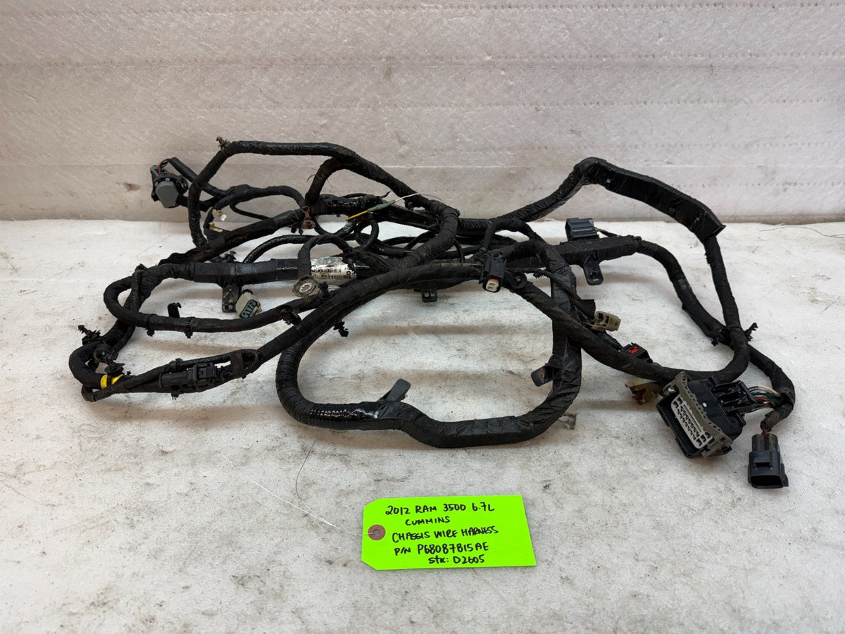 12 RAM 2500 3500 6.7 CHASSIS FRAME WIRING HARNESS 4x4 AUTO P68087815AE