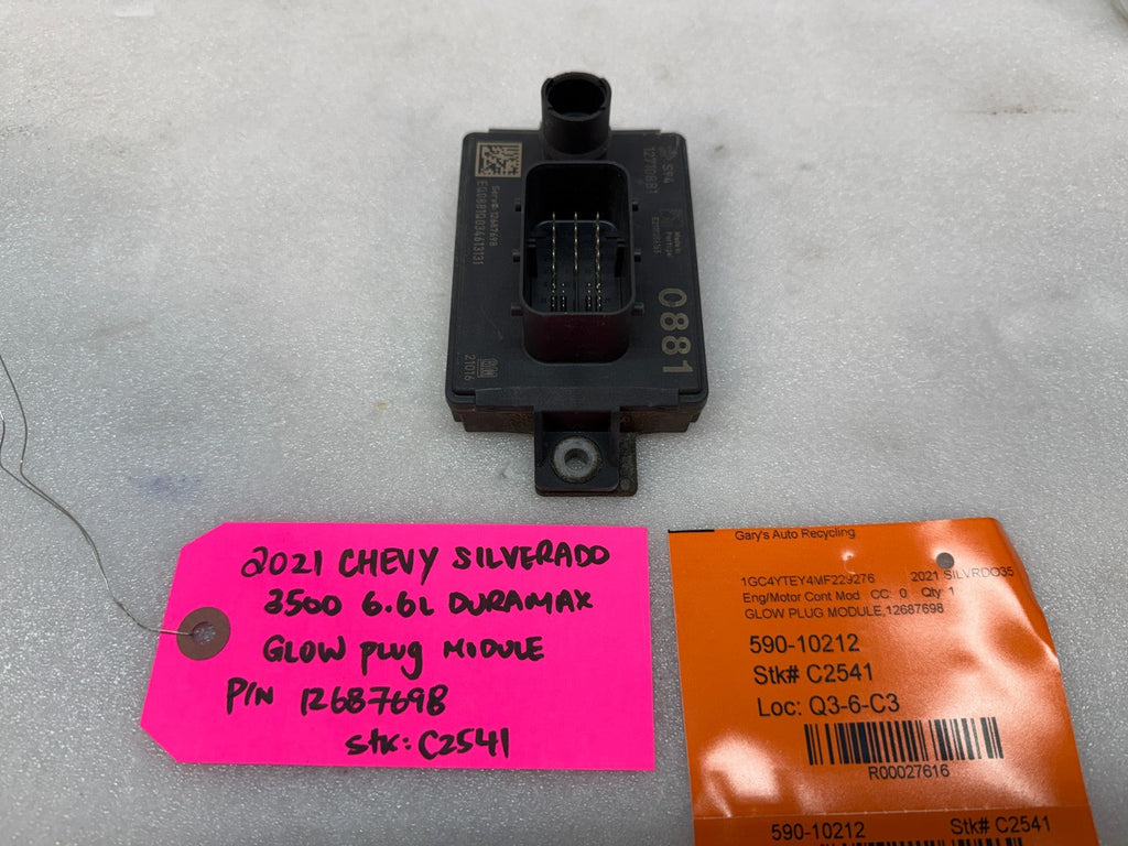 21 CHEVROLET GMC SIERRA SILVERADO 6.6 2500 GPM GLOW PLUG CONTROL MODULE 12687698