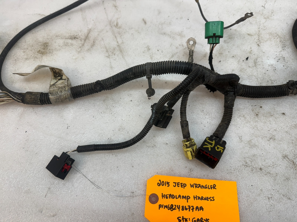 15 JEEP WRANGLER JK FRONT HEADLIGHT HEADLAMP WIRING HARNESS 68248677AA