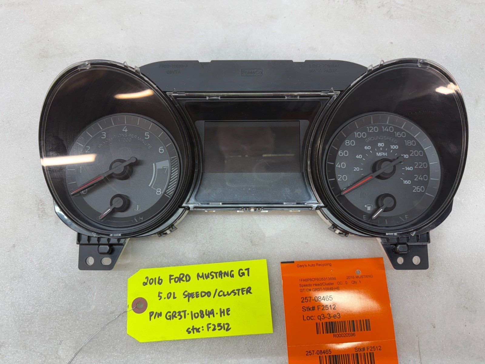 2016 FORD MUSTANG GT OEM METRIC SPEEDOMETER GAUGE CLUSTER AUTO GR3T-10849-HE