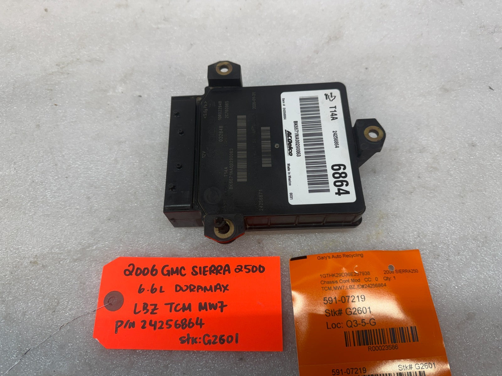 06-09 GMC SIERRA ALLISON T14A TRANSMISSION CONTROL MODULE TCM TCU 24256864 2020
