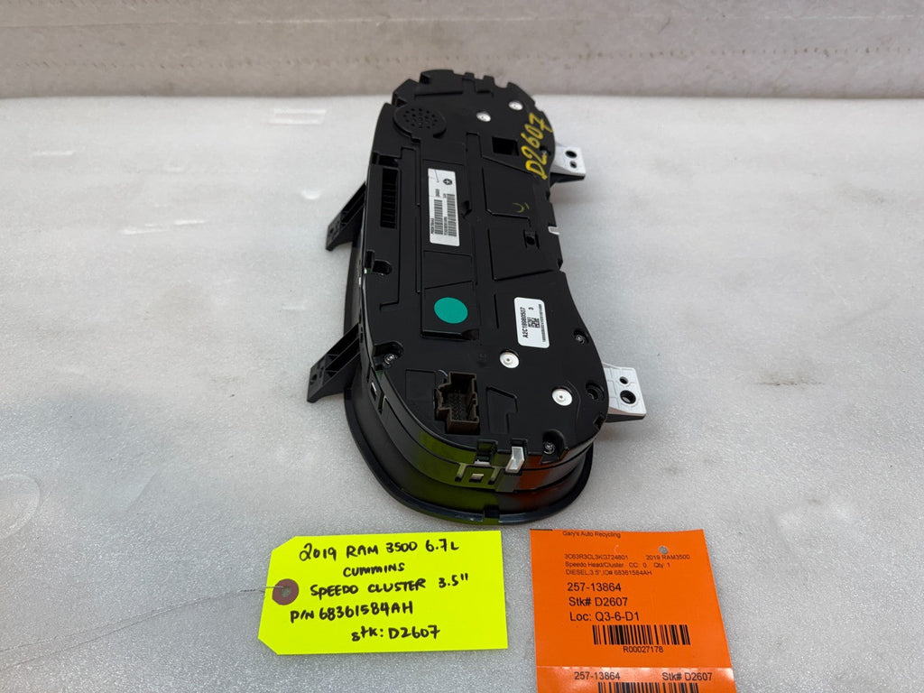 19 20 21  RAM 2500 3500 6.7 CUMMINS GAUGE CLUSTER SPEEDOMETER TACH 68361584AH
