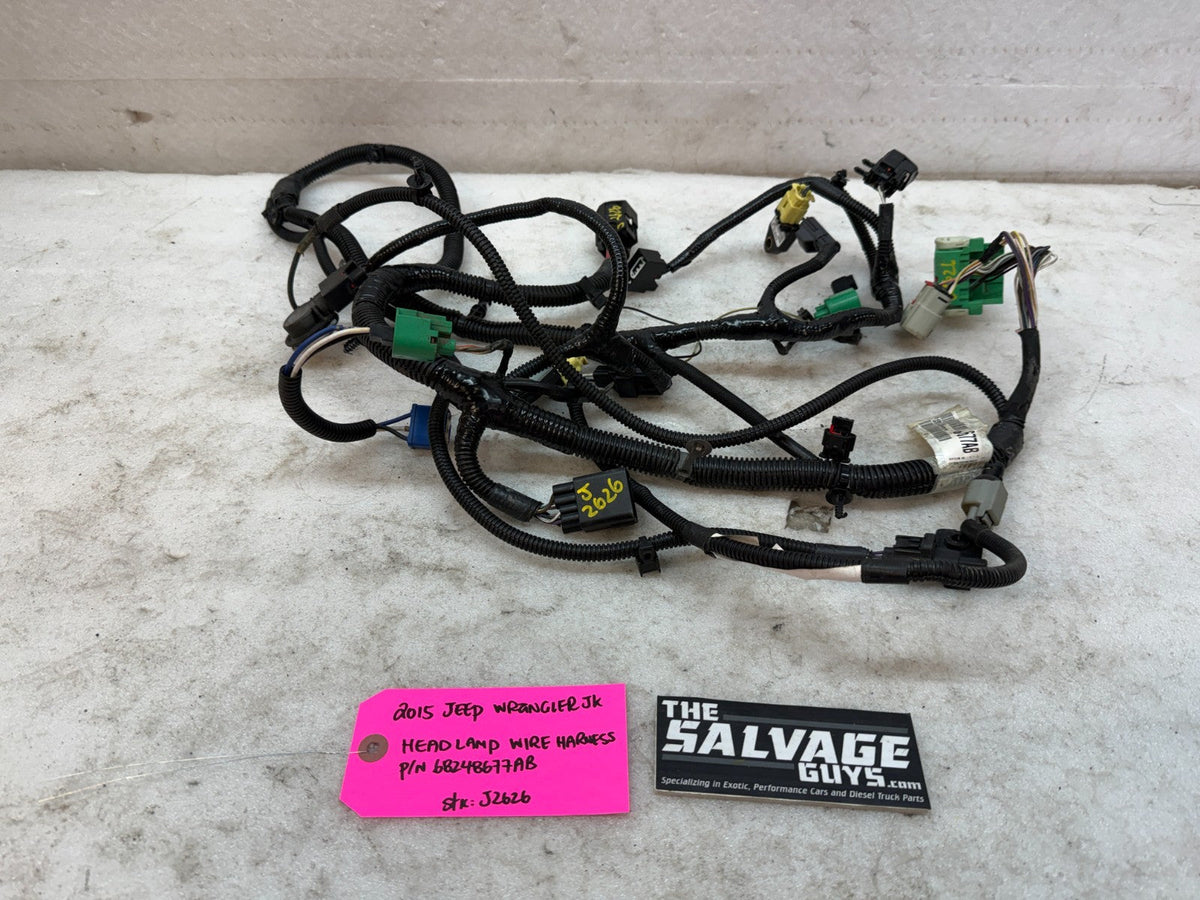 15 JEEP WRANGLER JK FRONT HEADLIGHT HEADLAMP WIRING HARNESS 68248677AB