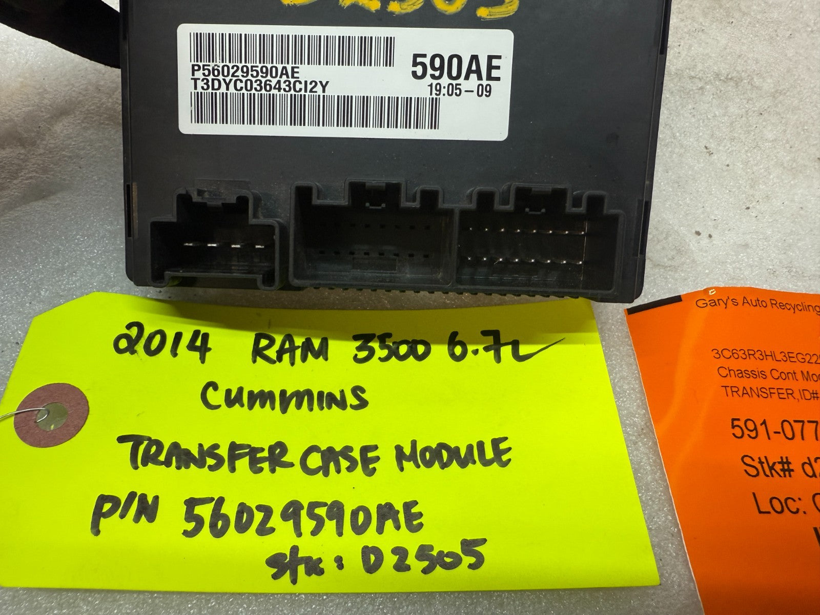 13 DODGE RAM 2500 3500 6.7 OEM TRANSFER CASE CONTROL MODULE 56029590AD