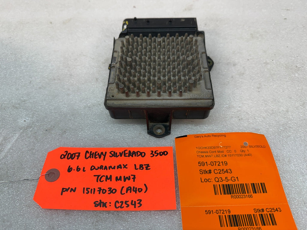 06 07 08 GMC SIERRA ALLISON A40 TRANSMISSION CONTROL MODULE TCM TCU A40 15117030