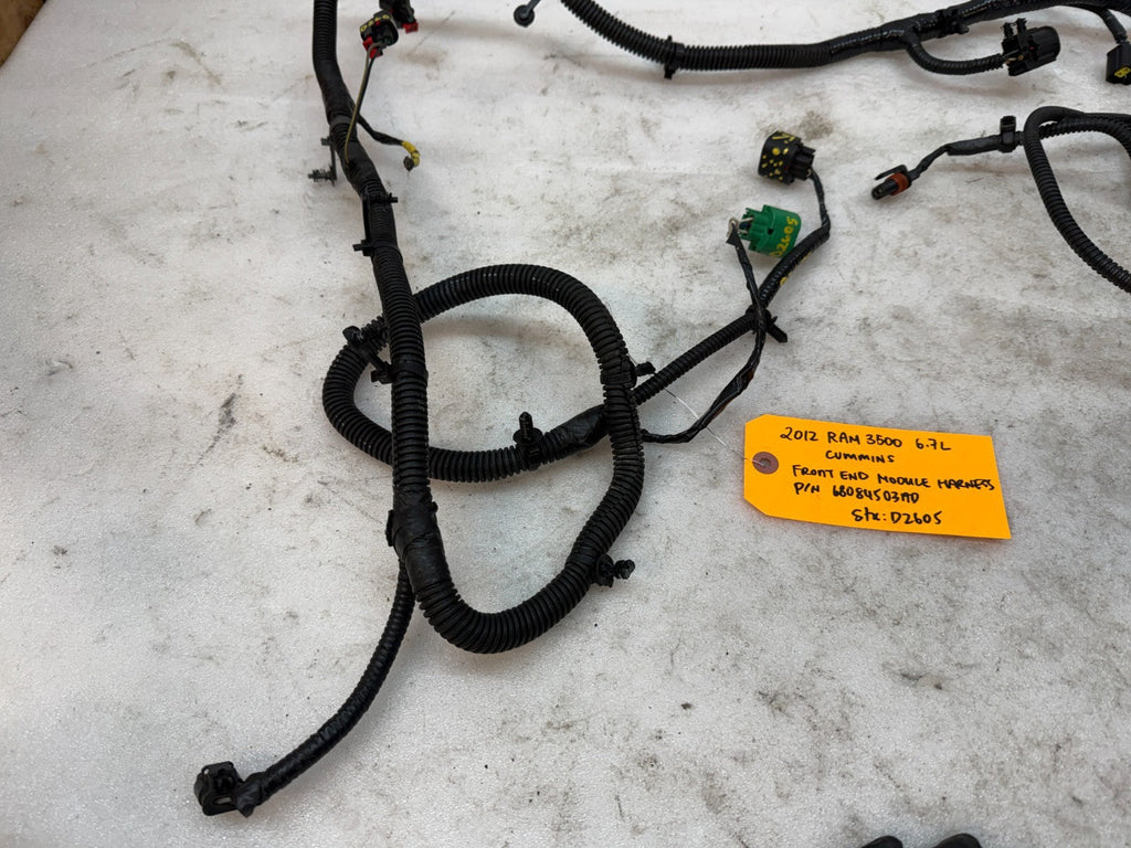 12 RAM 2500 3500 6.7 FRONT END MODULE WIRING HARNESS 4x4 AUTO P68084503AD