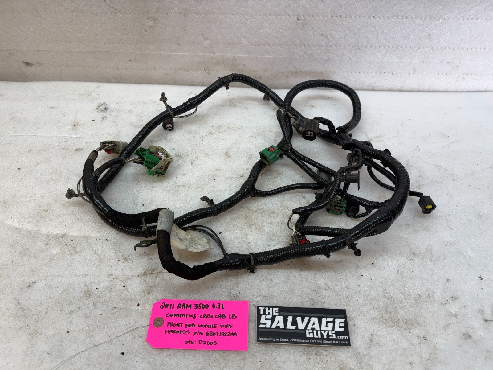 11 DODGE RAM 2500 3500 6.7 FRONT END MODULE WIRING HARNESS 4x4 AUTO 68071922AA
