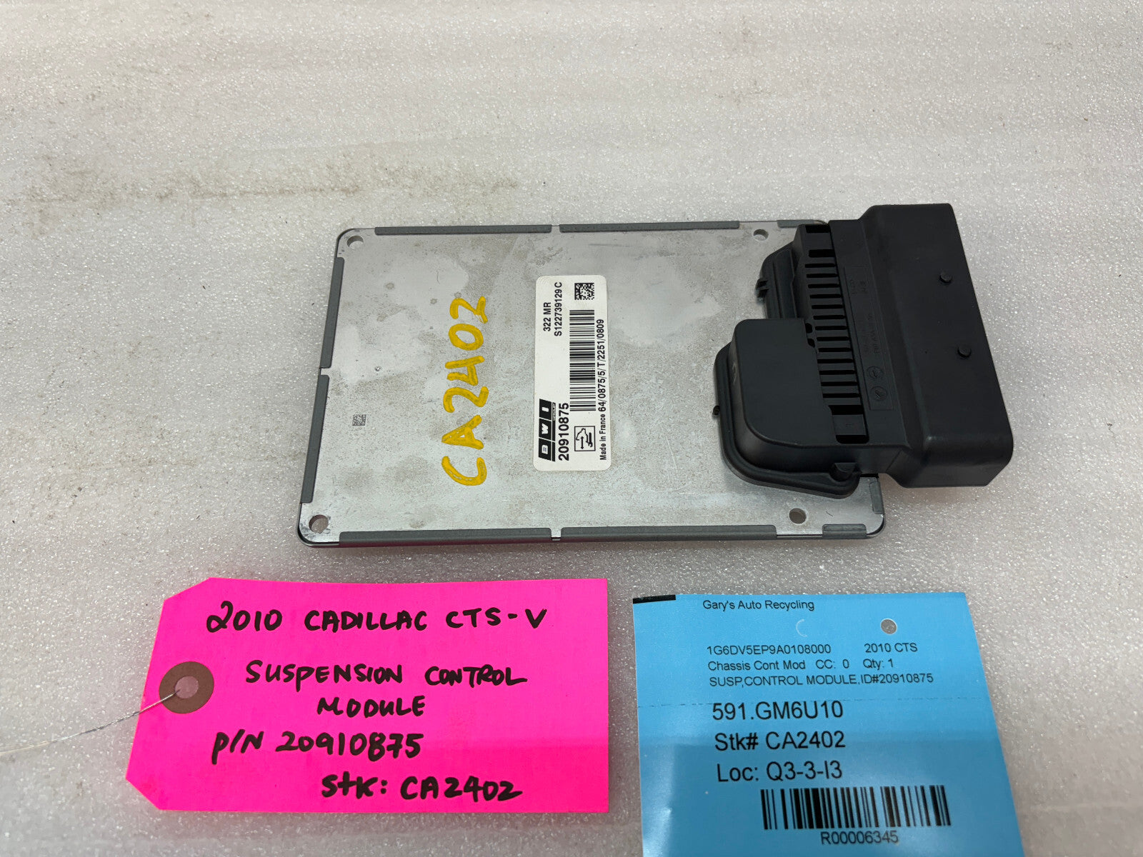 10 CADILLAC CTS-V CTSV OEM ACTIVE SUSPENSION CONTROL MODULE 20910875