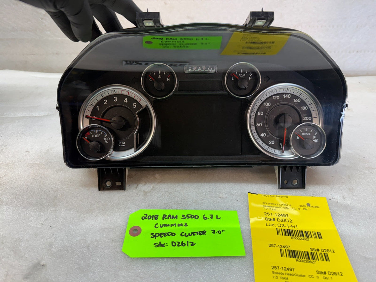 15-18 DODGE RAM 2500 3500 6.7 DIESEL GAUGE CLUSTER SPEEDOMETER 7" EVIC SCREEN