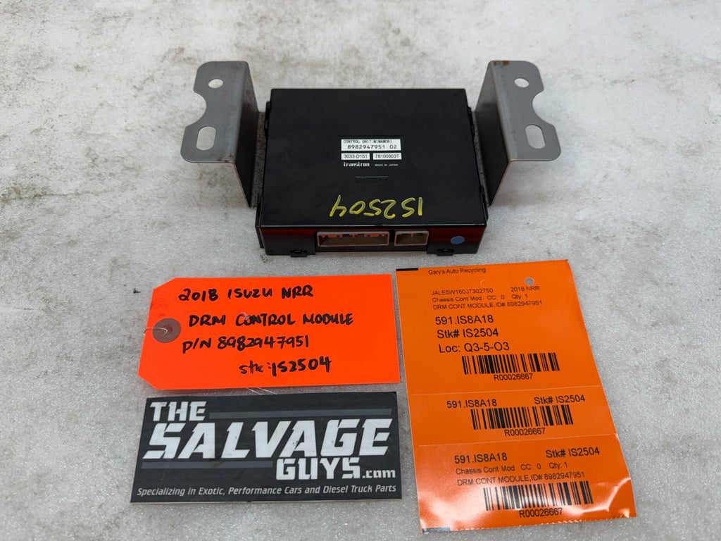 18 ISUZU NRR NPR NQR 5.2 DRM DATA RECORDING CONTROL MODULE 8982947951