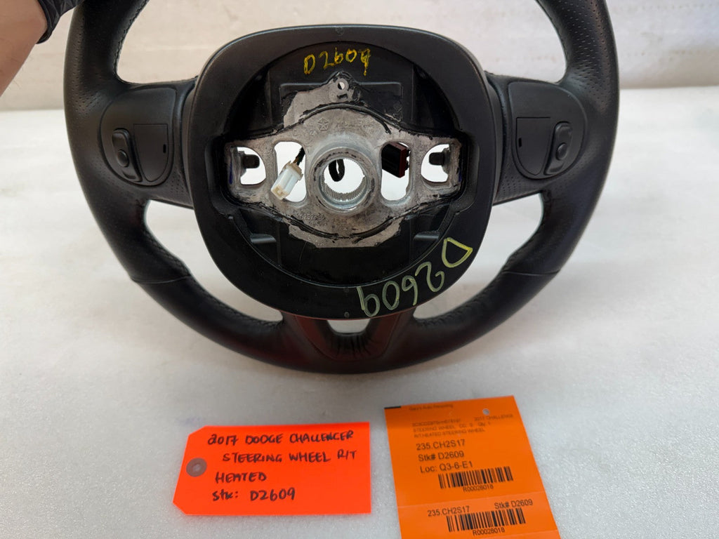 17 DODGE CHALLENGER R/T OEM HEATED BLACK LEATHER STEERING WHEEL MANUAL 15-23
