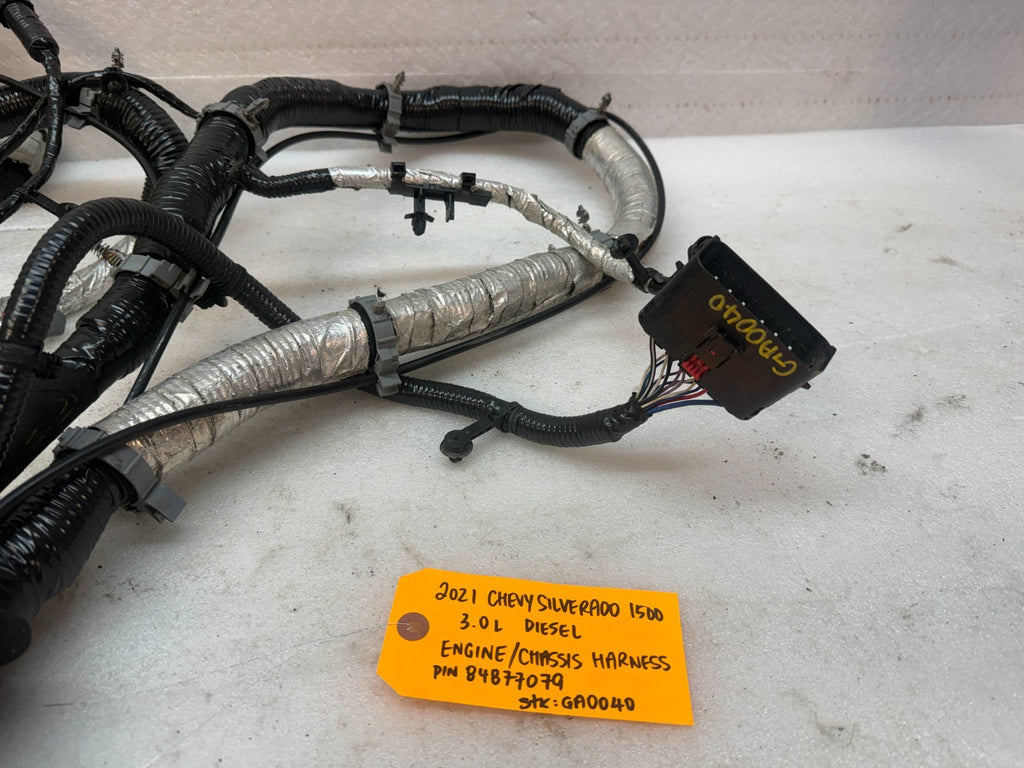 21 GMC CHEVROLET SILVERADO 1500 3.0 DIESEL LM2 ENGINE WIRING HARNESS 84877079