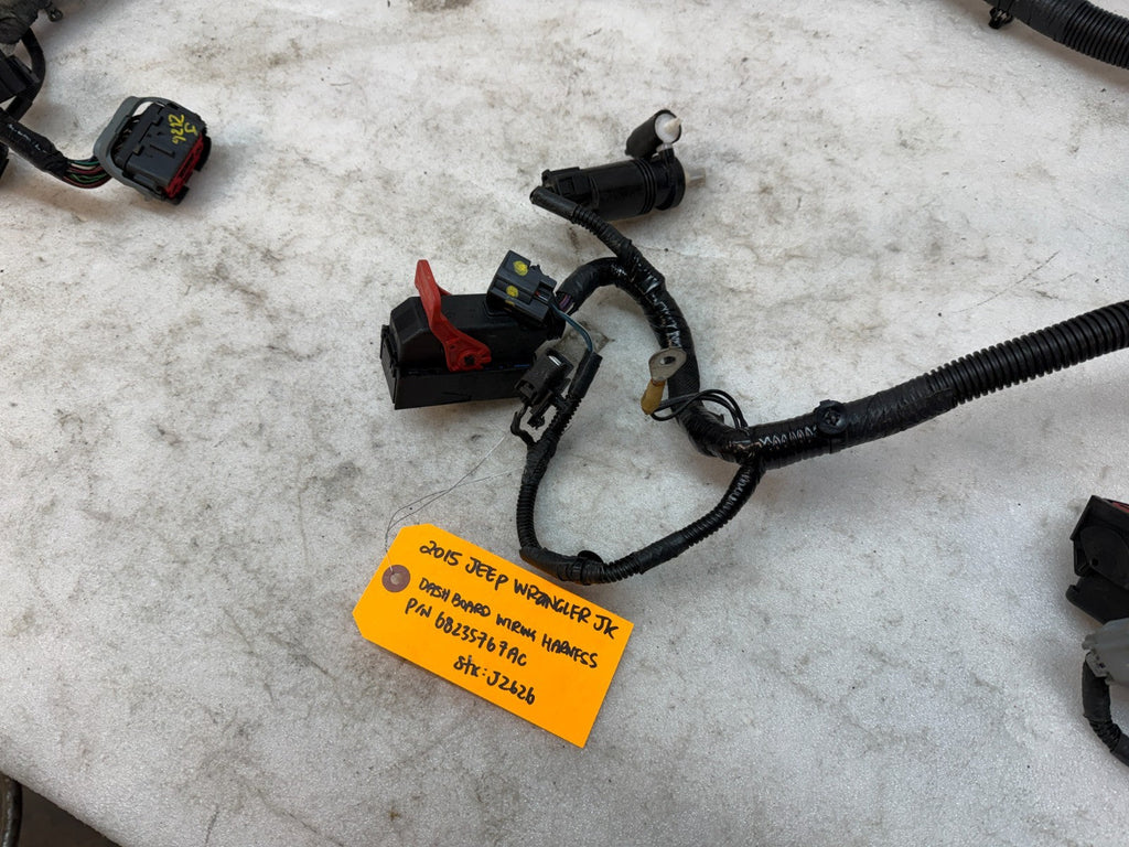 15 JEEP WRANGLER JK 3.6 DASH GAUGE WIRING HARNESS LOOM P68235767AC