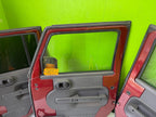 07-18 JEEP WRANGLER JK OEM FULL HARD DOORS RED WITH DOOR PANELS MIRROR KEY PEM