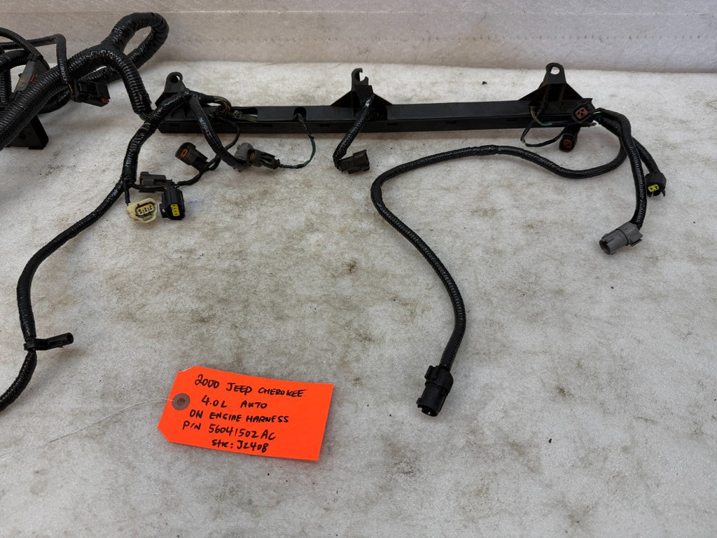 00 JEEP CHEROKEE XJ 4.0 AUTO ENGINE INJECTOR WIRING HARNESS LOOM P56041502AC