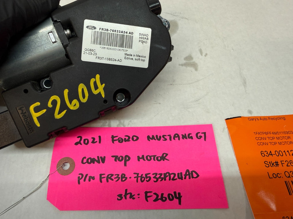 15-23 FORD MUSTANG 5.0 GT S550 LEFT RIGHT POWER ROOF TOP MOTOR FR3B-76533A24AD