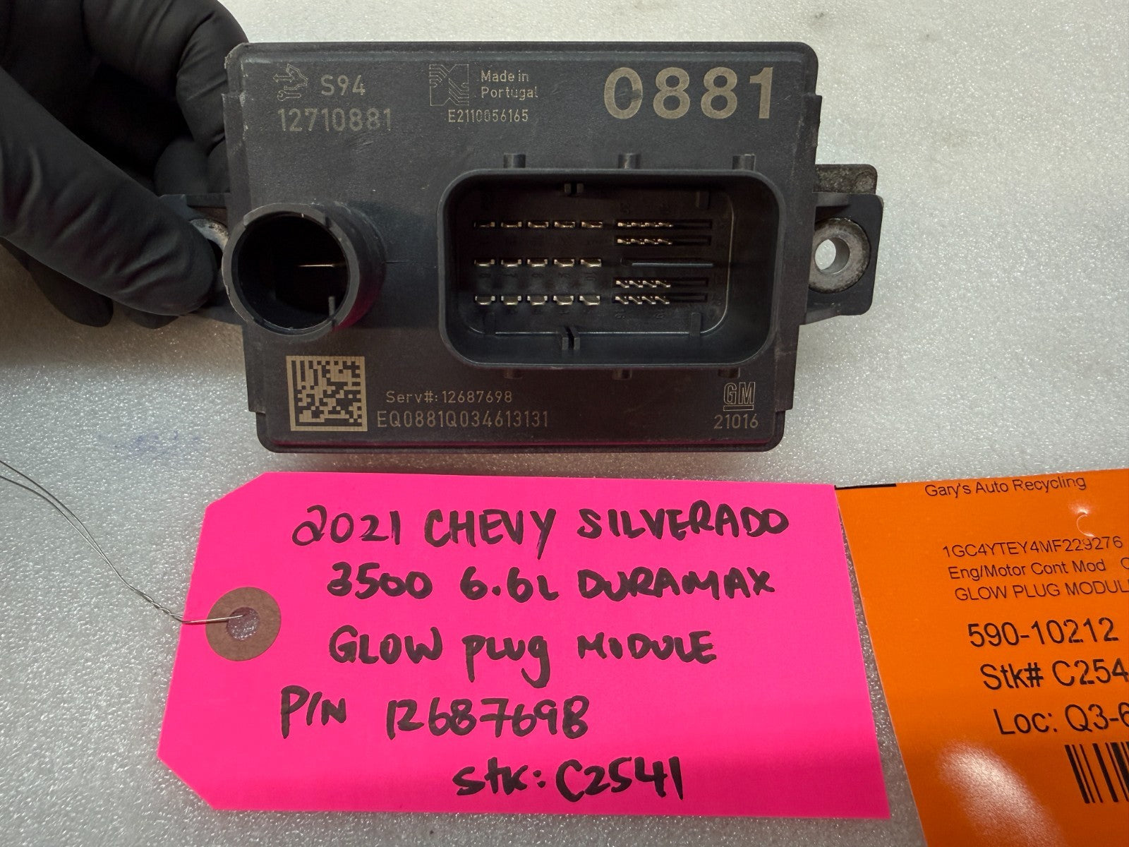 21 CHEVROLET GMC SIERRA SILVERADO 6.6 2500 GPM GLOW PLUG CONTROL MODULE 12687698