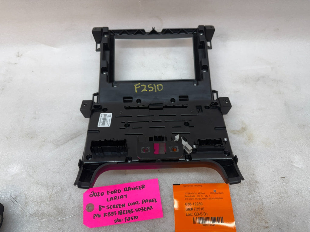 20 FORD RANGER LARIAT RADIO NAVIGATION HEATER CONTROL TRIM 19-23
