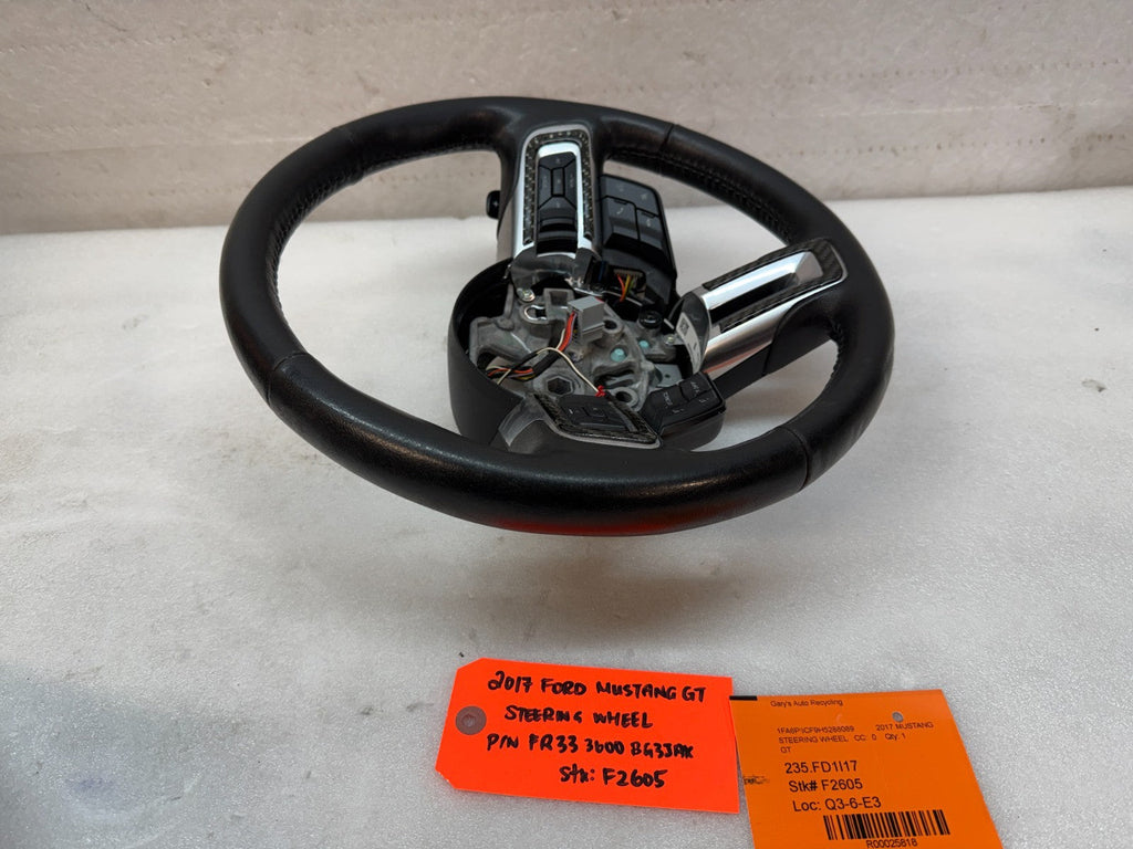 2017 FORD MUSTANG GT BLACK LEATHER STEERING WHEEL W CONTROLS  AUTOMATIC 15 16 17