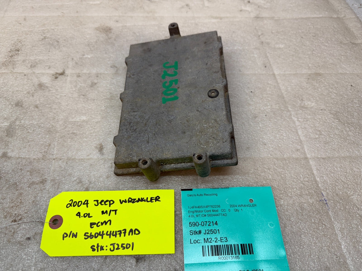 04 JEEP WRANGLER TJ 4.0 MANUAL TRANS ENGINE COMPUTER ECM ECU P56044477AD
