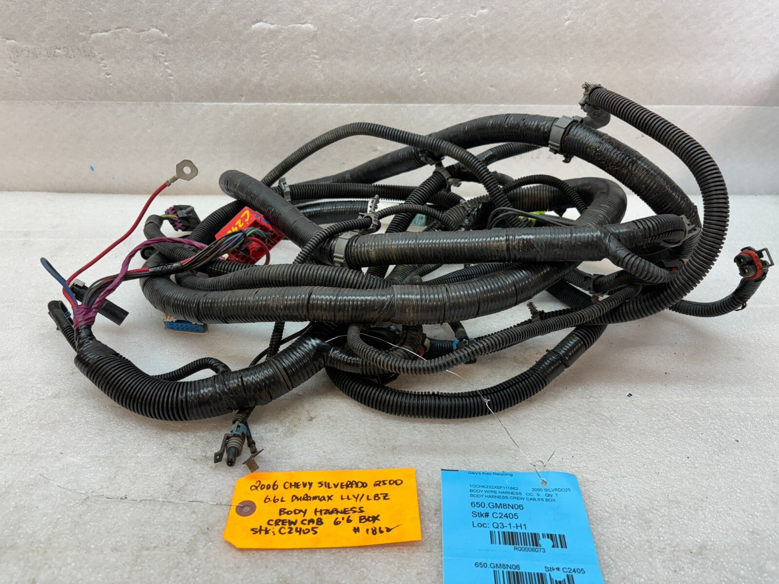 06 07 Chevrolet GMC 2500HD 3500 4wd CREW CAB SHORT BOX CHASSIS WIRING HARNESS