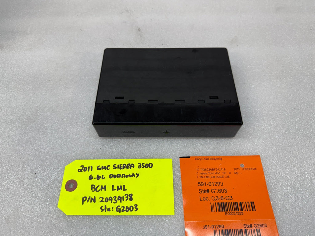 11-14 Chevrolet GMC 2500HD DURAMAX 6.6 LML BCM BODY CONTROL MODULE 20939138